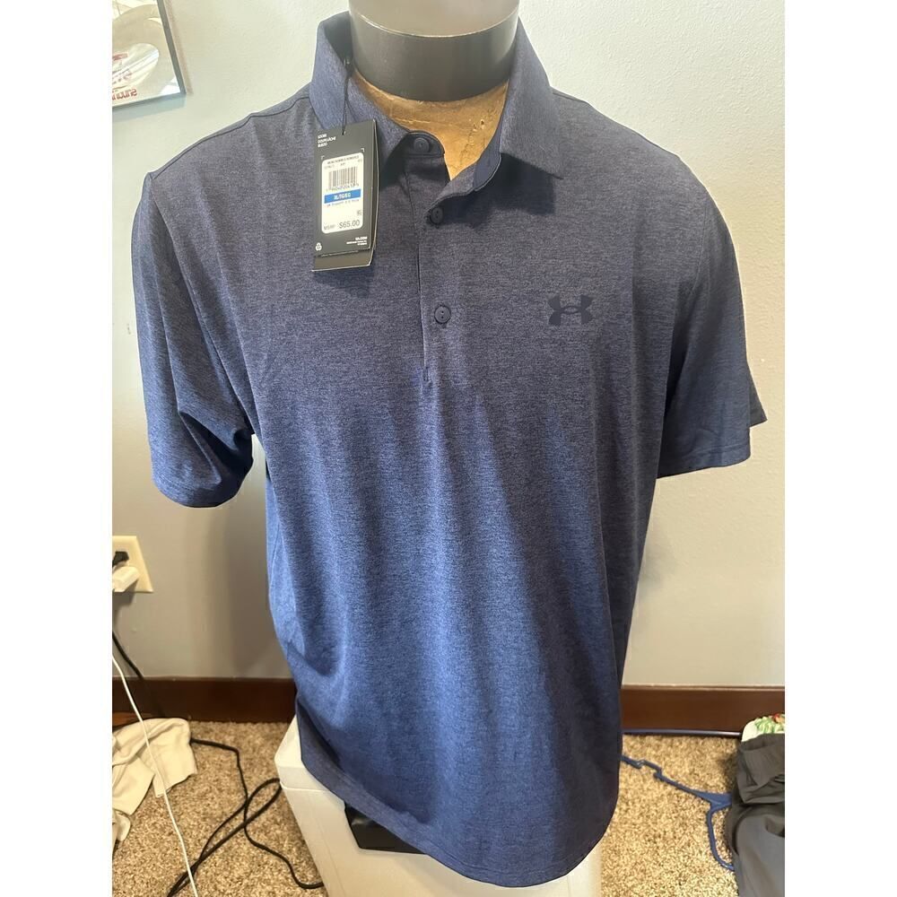 Under Armour Mens Medium Loose Blue Short Sleeve Polo NWT